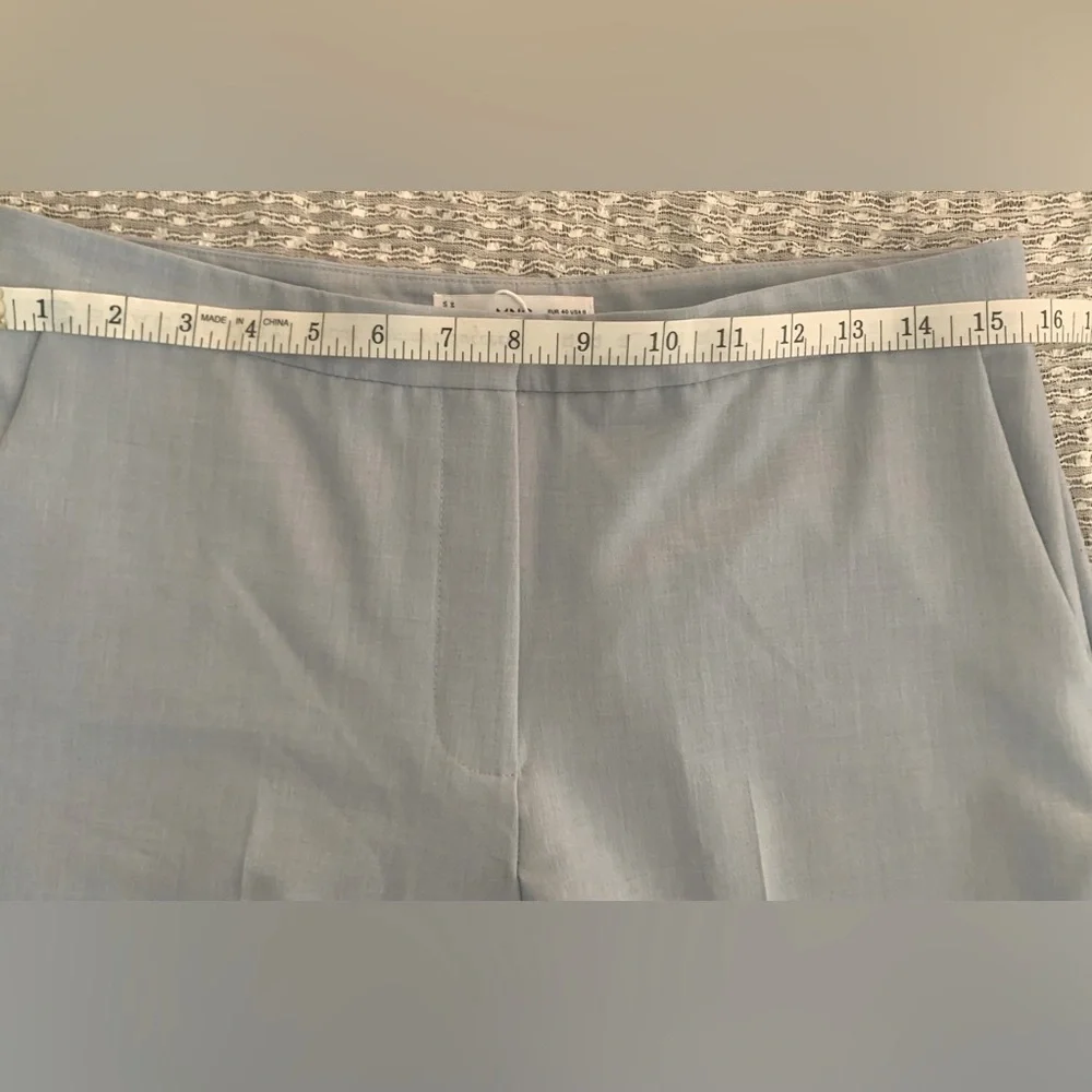 Mango Blue Trousers with Elegant Draped Design NWT - Size 8